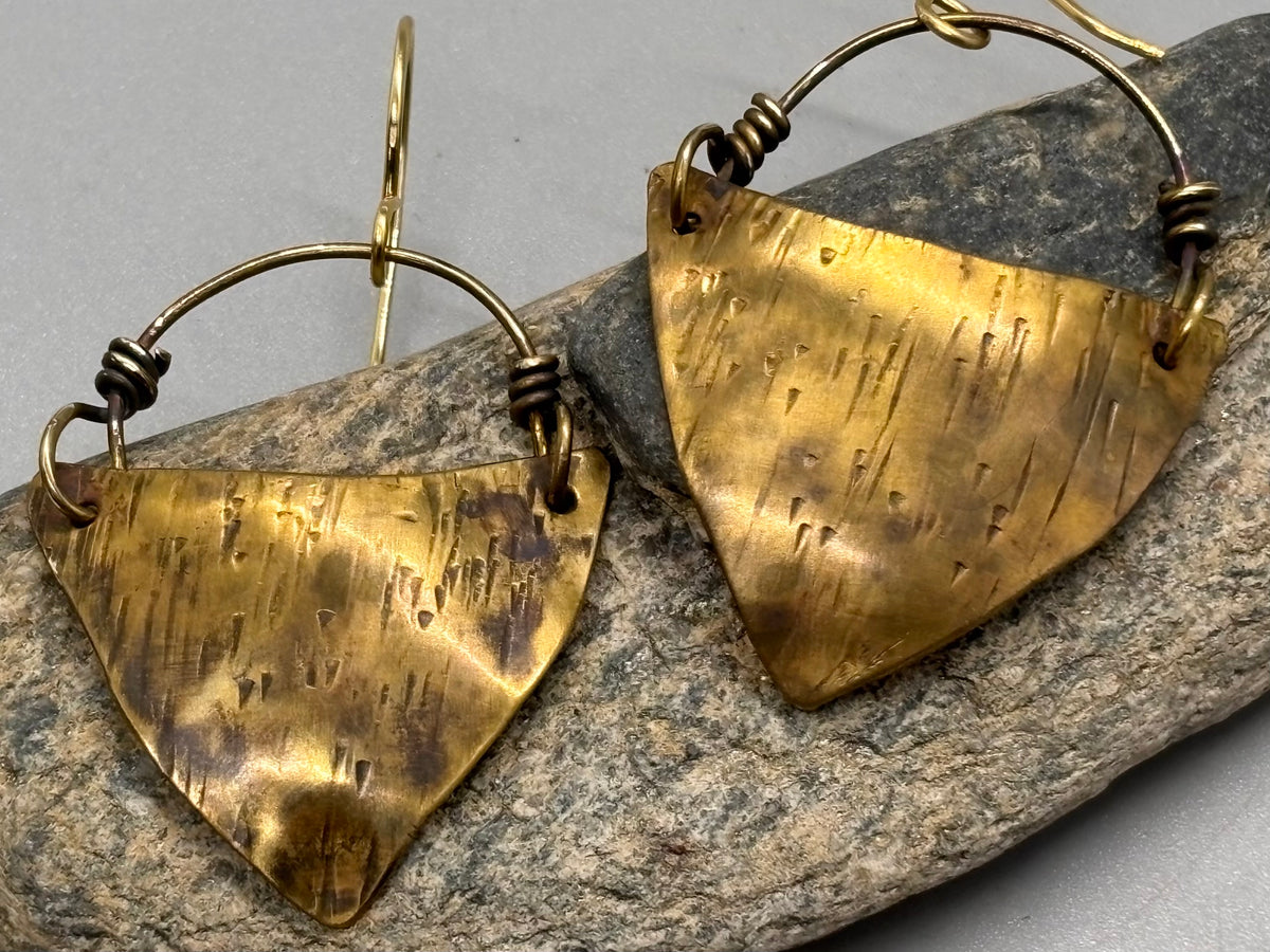 Shield Style Bronze Earrings