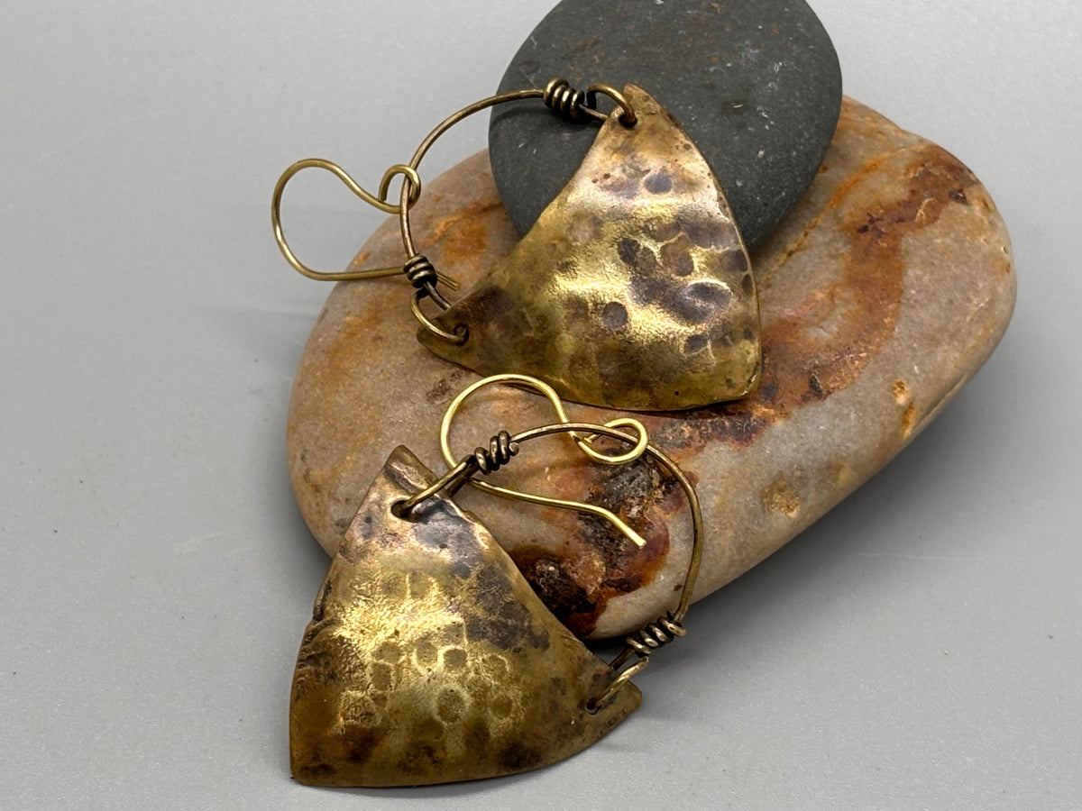 Hand forged Bronze Earrings A