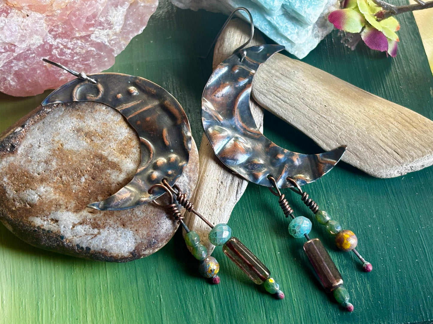 Bohemian Crescent Moon Earrings