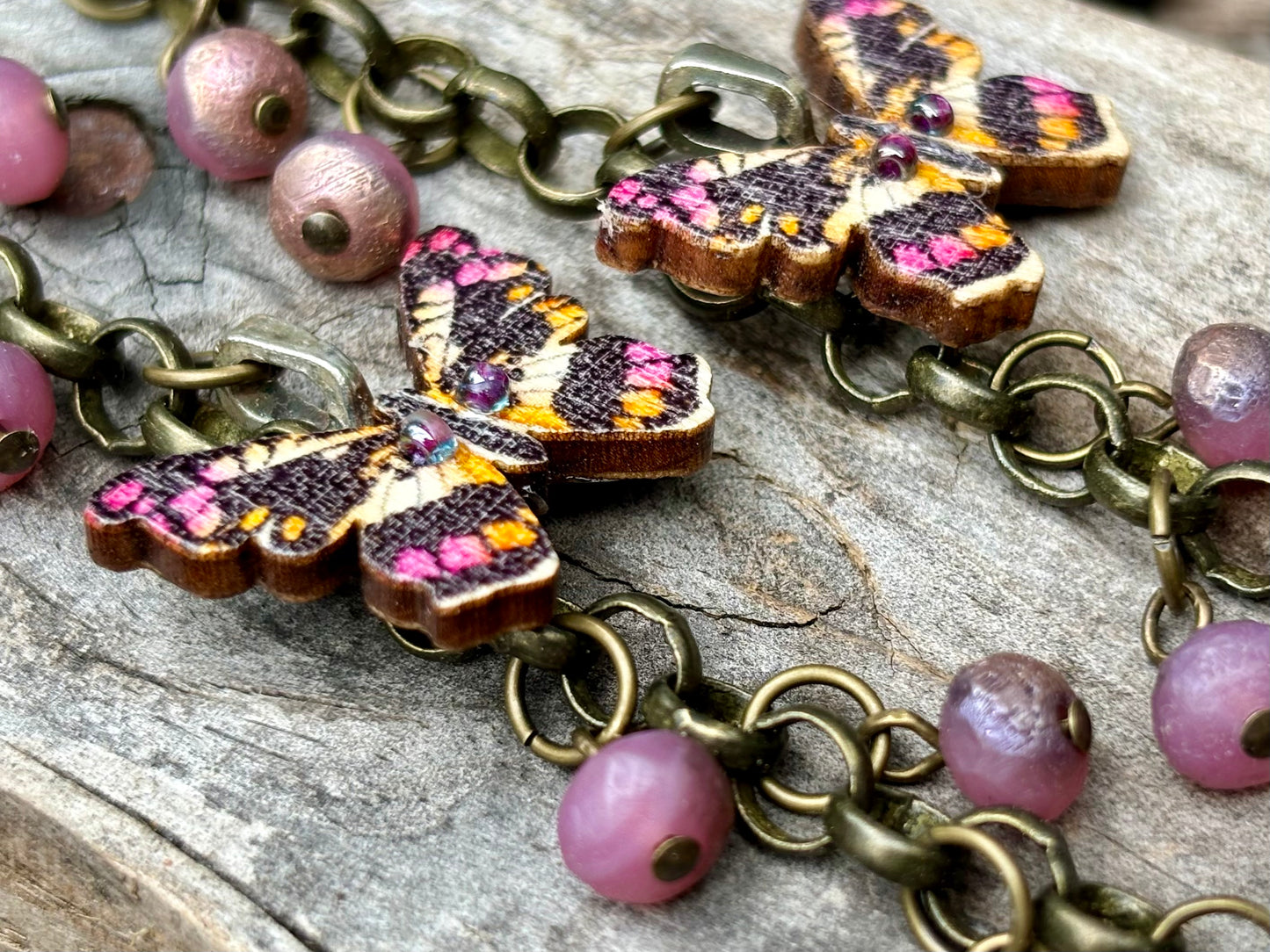 Purple Butterfly Dangle Earrings