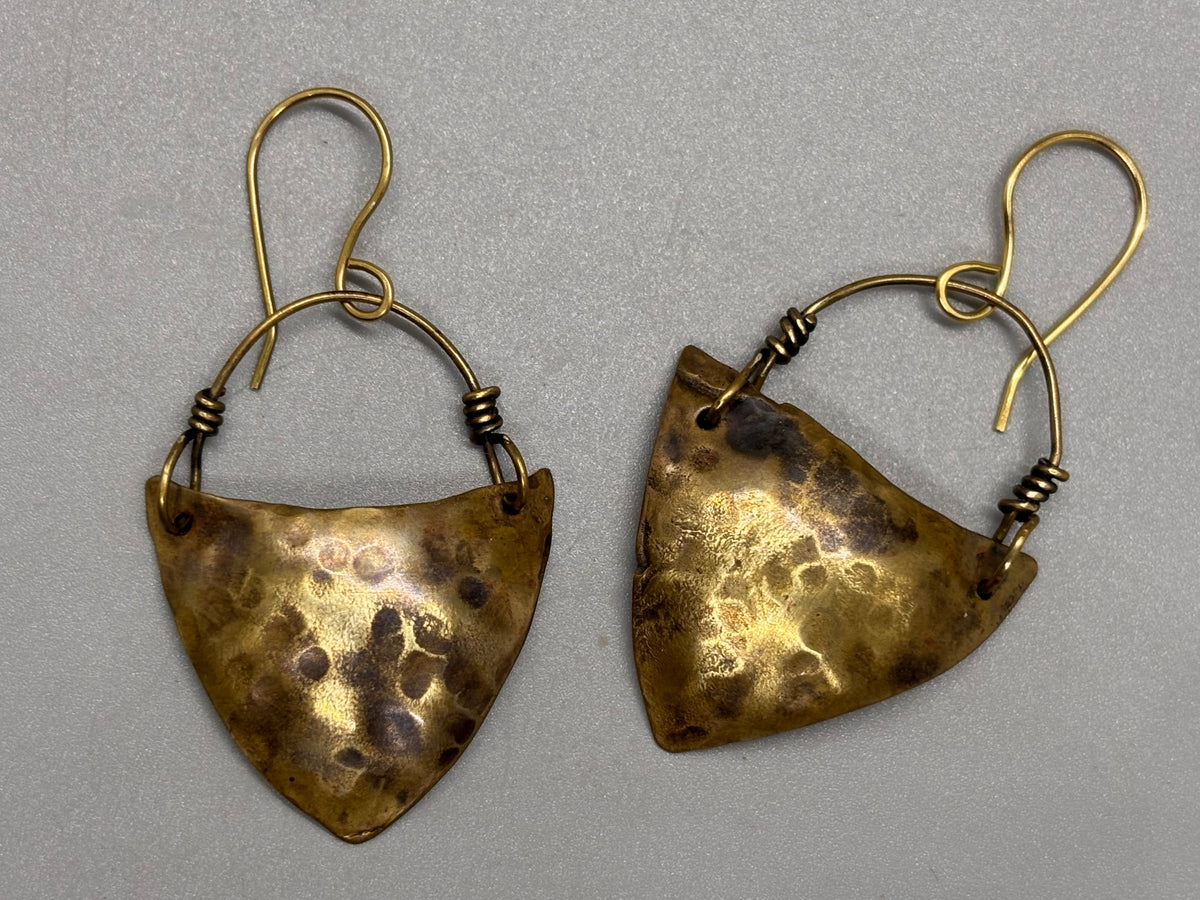 Hand forged Bronze Earrings A