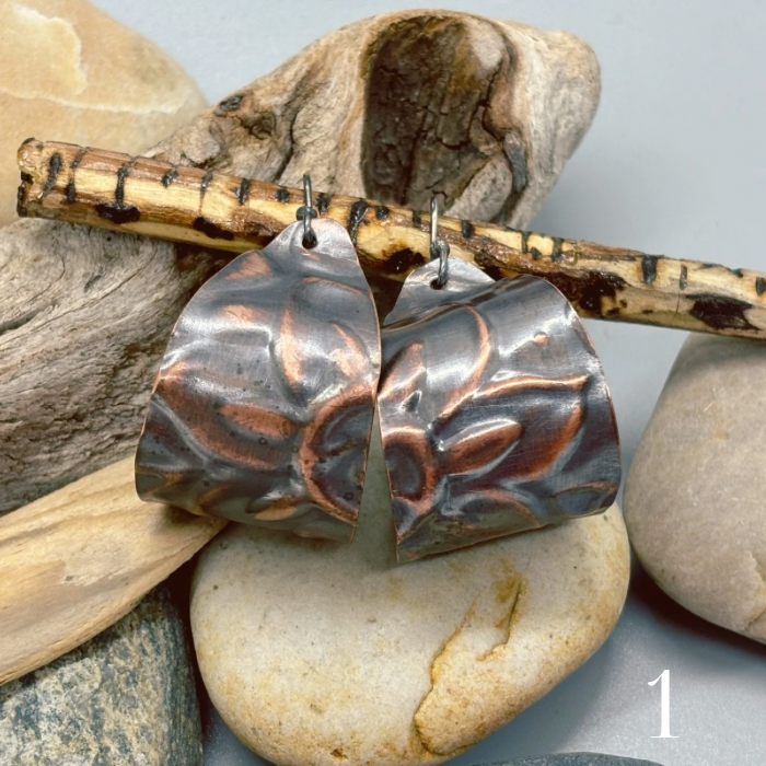 Bohemian Floral Stamped Hoop Earrings