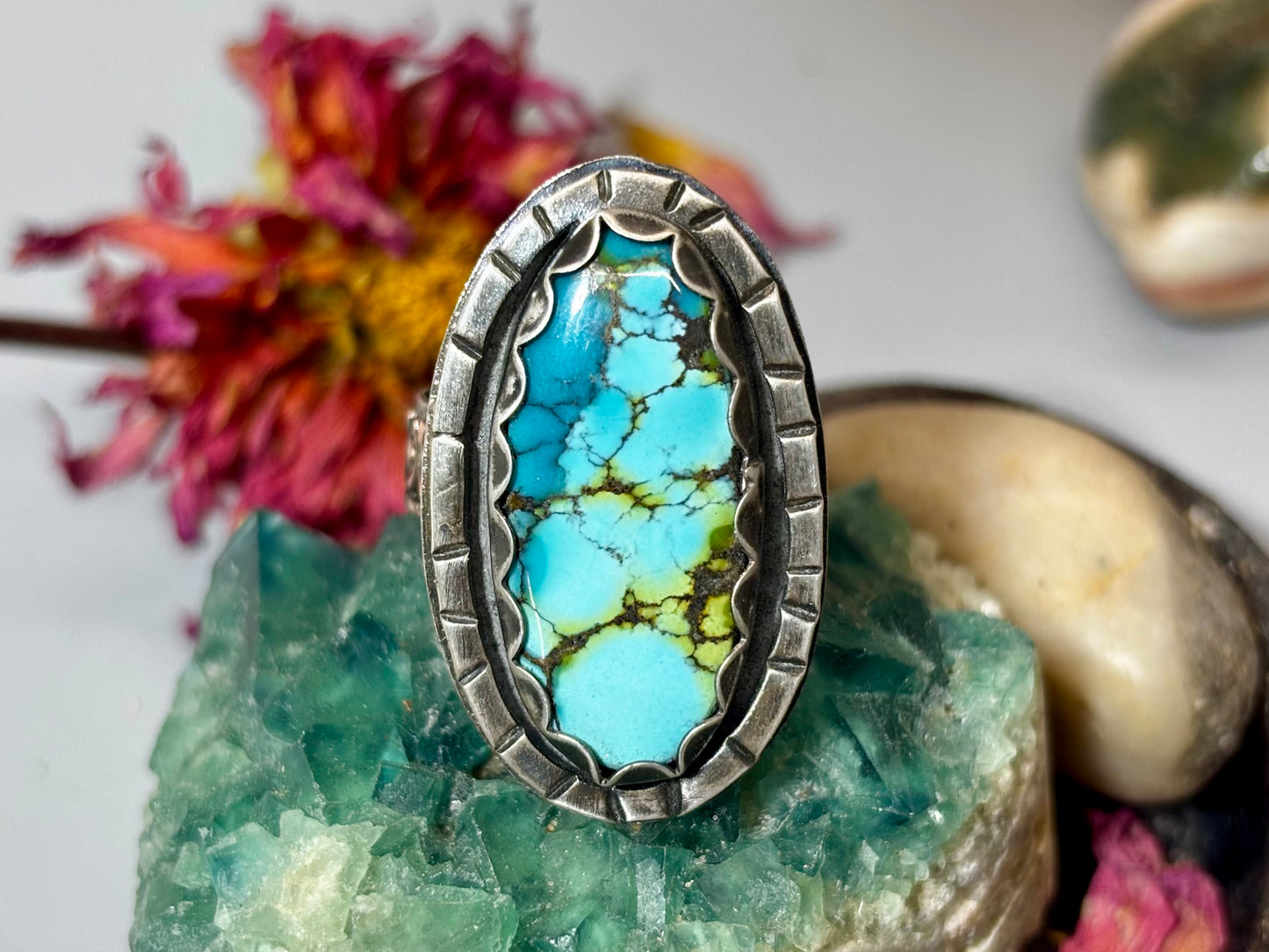 Sterling Silver Canyon Turquoise Adjustable Ring
