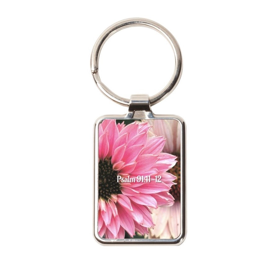 Pink Floral Keychain