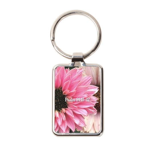 Pink Floral Keychain