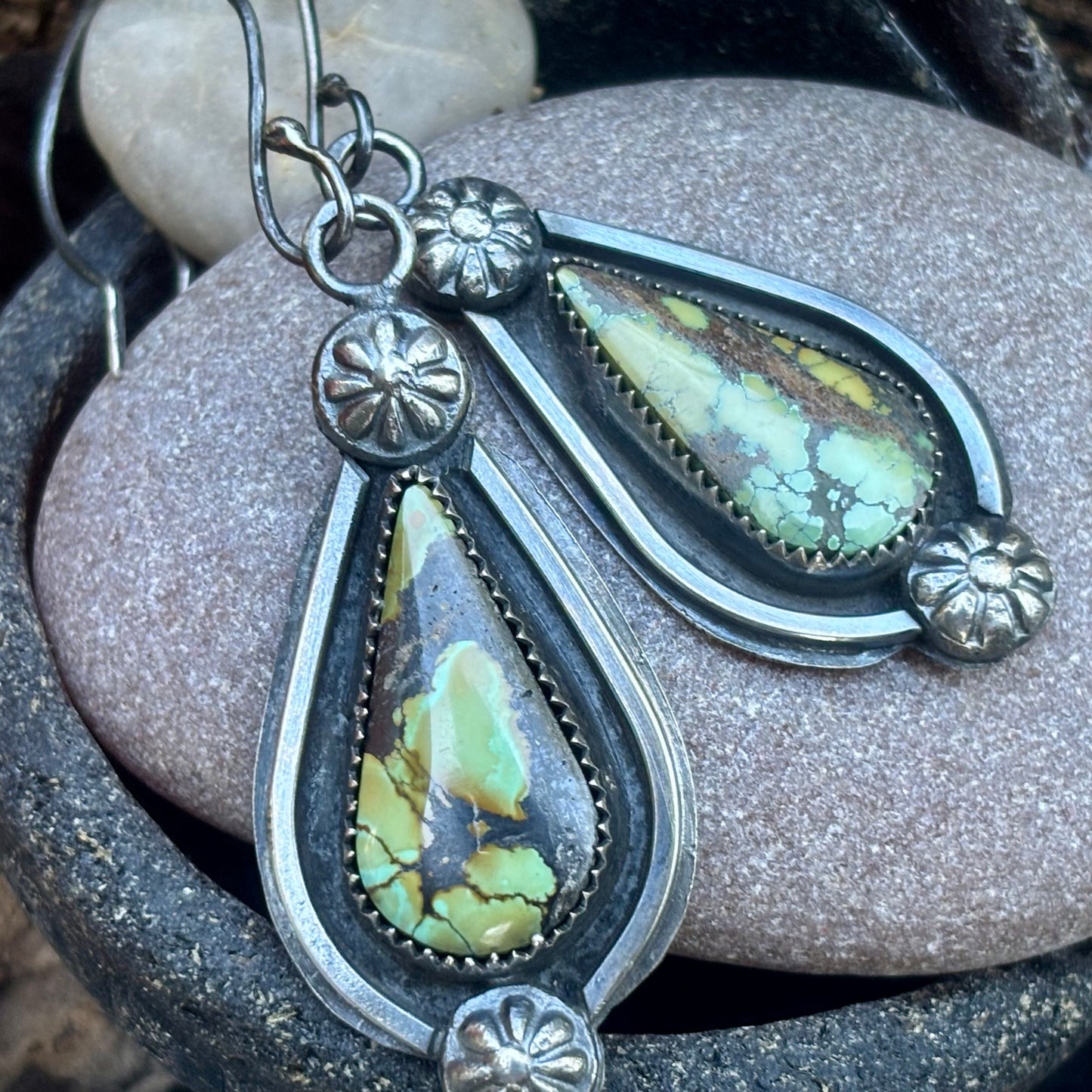 Sterling Silver Bamboo Mountain Turquoise Earrings