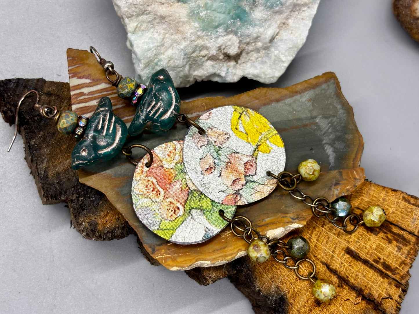 Birdie Foxglove Dangle Earrings