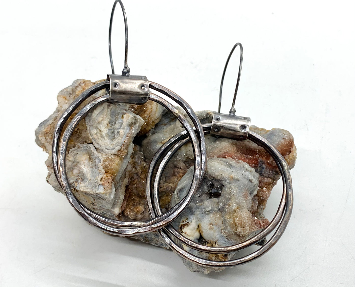 Oxidized Bronze Sterling Silver Hoops # 1