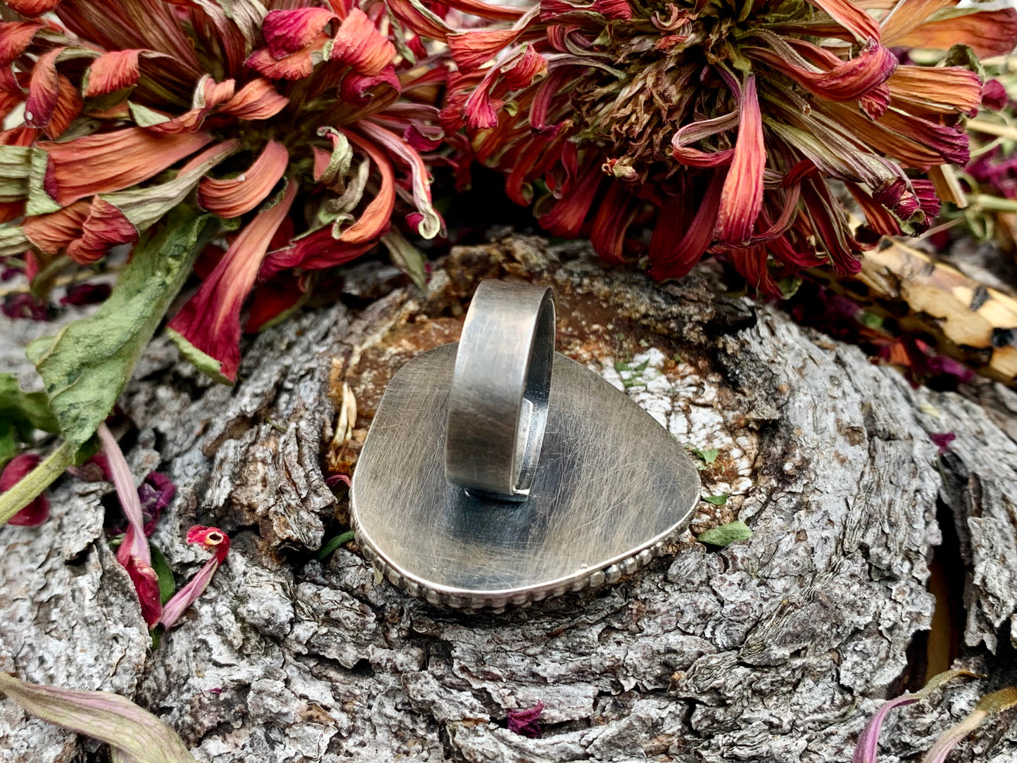 Sterling Silver Black Obsidian Heart Ring #1