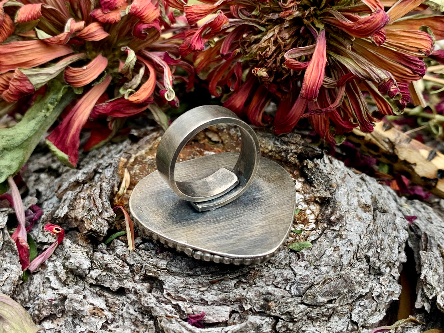 Sterling Silver Black Obsidian Heart Ring #1