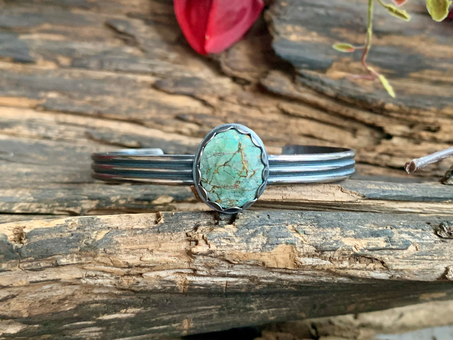 Sterling Silver Hubei Turquoise Bracelet # 1