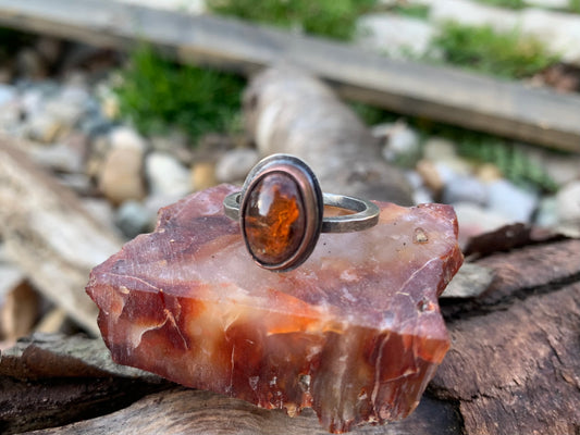 Cantera Opal Sterling Silver & Copper Stacker Ring Sz.9 (1pc.)